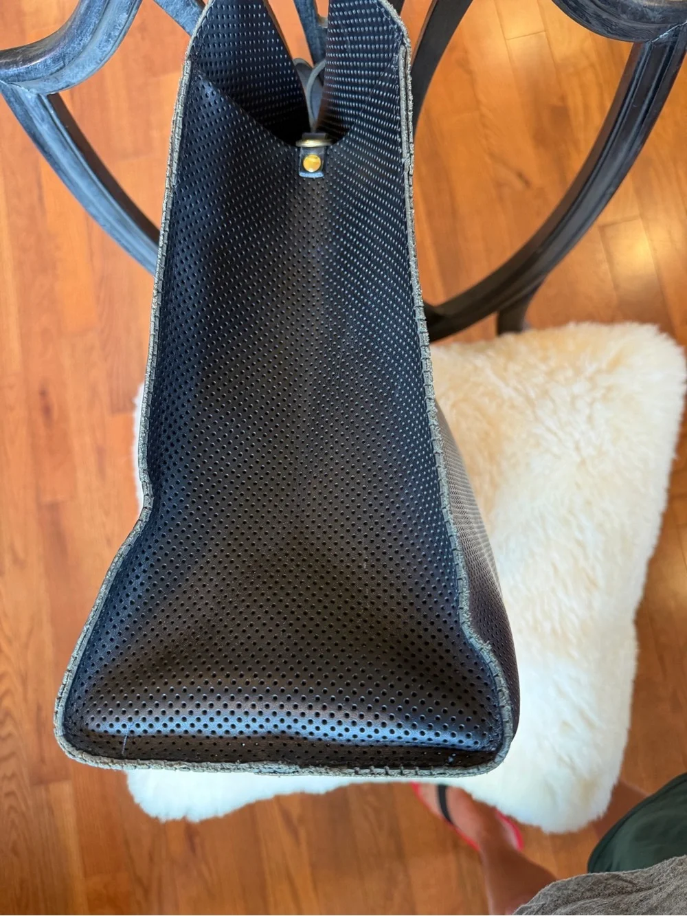 Clare V. Simple Tote Bag-black Perf - Picture 9 of 14